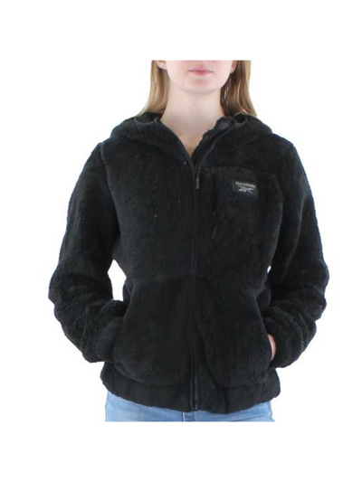 Reebok Olrb714ec Womens Fleece Logo Fleece Jacket In Black