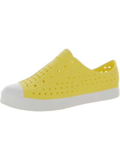 Saguaro Womens Perforated Clog Slip-on Sneakers In Yellow