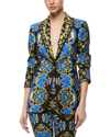 Alice And Olivia Breann Graphic-print Blazer In Blue
