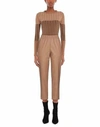 Nude Beige Eco Leather Pants In Brown