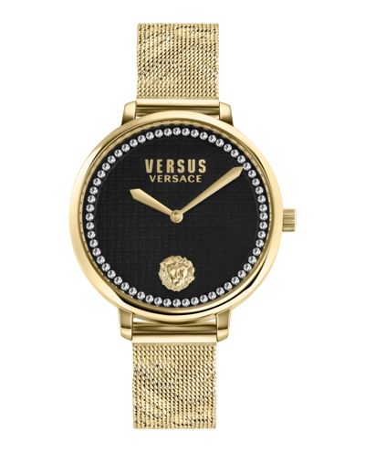 Versus La Villette Women's 2 Hand Quartz Movement And Ion Plating Yellow Gold-tone Bracelet Watch 36mm