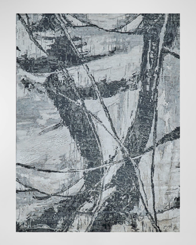 Exquisite Rugs Floor Art Hand-knotted Dark Gray Rug, 6' X 9'