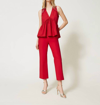 Twinset Cropped Pants In Red