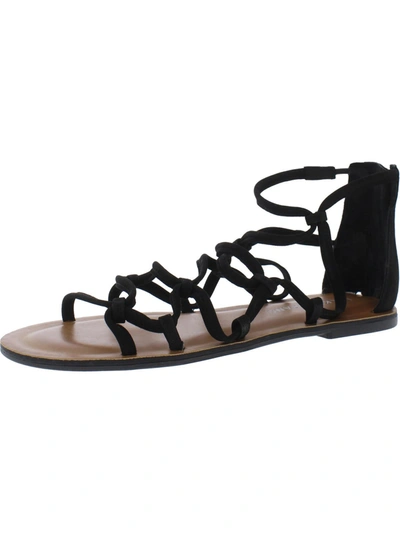 Lucky Brand Anisha Womens Leather Strappy Gladiator Sandals In Black