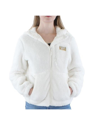 Reebok Olrb714ec Womens Fleece Logo Fleece Jacket In White
