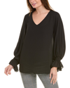 Joseph Ribkoff Balloon Puff Sleeve Top In Black In Black