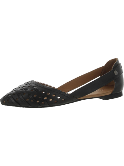 Carmela Adele Womens Leather Cut-out Ballet Flats In Black