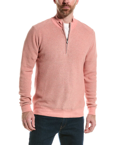 Raffi English Rib 1/4-zip Mock Neck Sweater In Pink