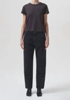 Agolde Men's Asha Mock-neck T-shirt In Black