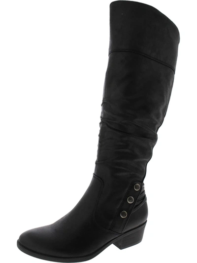 Baretraps Gaile Womens Block Heel Ound Knee-high Boots In Black