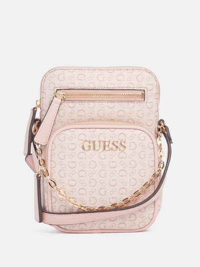 Guess Factory Filmore Canvas Crossbody In Pink