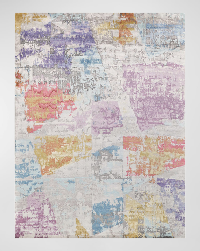 Exquisite Rugs Floor Art Hand-knotted Ivory & Lavender Rug, 9' X 12' In Multi