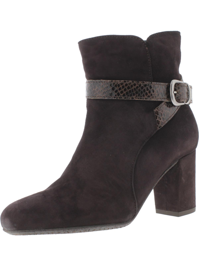 Eric Michael Beatrice Womens Leather Round Toe Ankle Boots In Grey