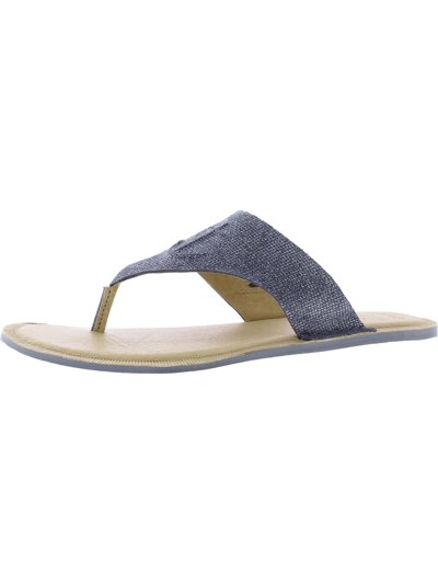 Sperry Seaport Thong Womens Leather Flip-flop Thong Sandals In Blue