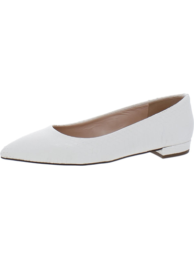 J Crew Womens Leather Snake Print Ballet Flats In White