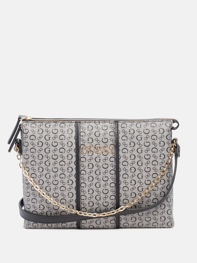Guess Factory Filmore Canvas Crossbody In Grey