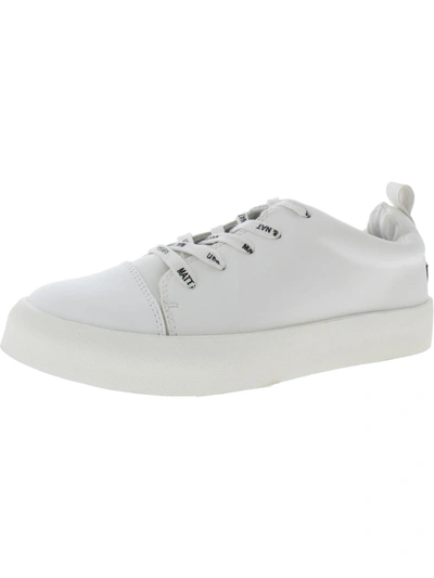 Matt & Nat Marci Womens Faux Leather Low Top Casual And Fashion Sneakers In White