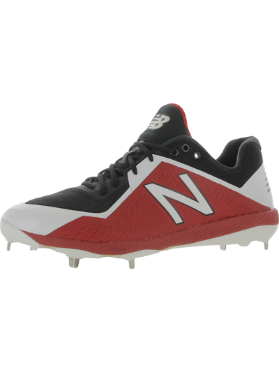 New Balance Mens Faux Leather Metal Cleats In Red