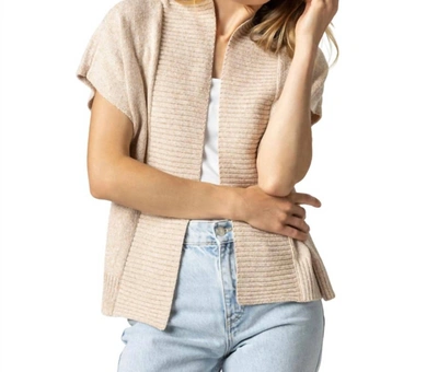 Lilla P Open Cardigan In Beige