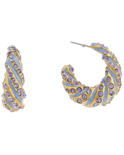 Oscar De La Renta Croissant Earrings In Silver