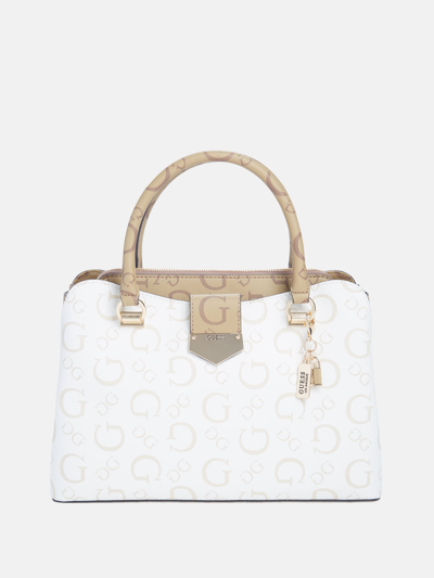 Guess Factory Cassius Satchel In White