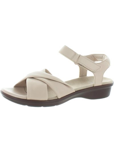 Clarks Loomis Chloe Womens Faux Leather Ankle Strap Strappy Sandals In White