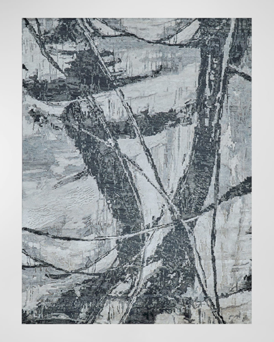 Exquisite Rugs Floor Art Hand-knotted Dark Gray Rug, 8' X 10'