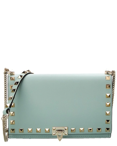 Valentino Garavani Rockstud Leather Crossbody In Green