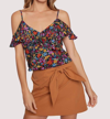 LOST + WANDER FLORA GARDEN TOP IN BLACK MULTI