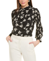 GRACIA FLOWER PATTERNED HIGH-NECK TOP