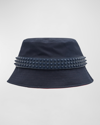 Christian Louboutin Men's Bobino Spike Bucket Hat In Marine/marine/mar