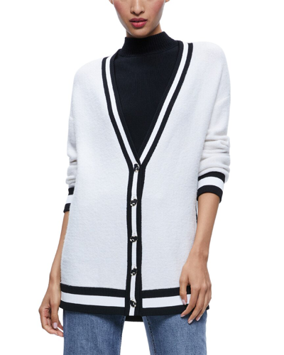 Alice And Olivia Alice + Olivia Barry Oversized Wool-blend Cardigan In White