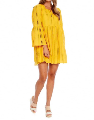 Mudpie Raylee Eyelet Dress In Mustard In Yellow