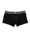 Versace Greek Key Low-rise Trunks In Black