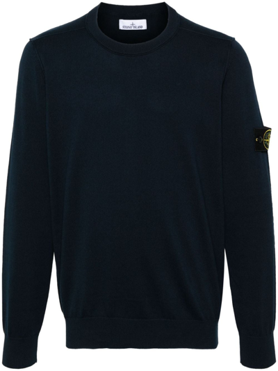 Stone Island Cotton Knitted Sweater In Blue