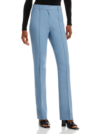Rag & Bone Womens Wool Pintuck Trouser Pants In Blue