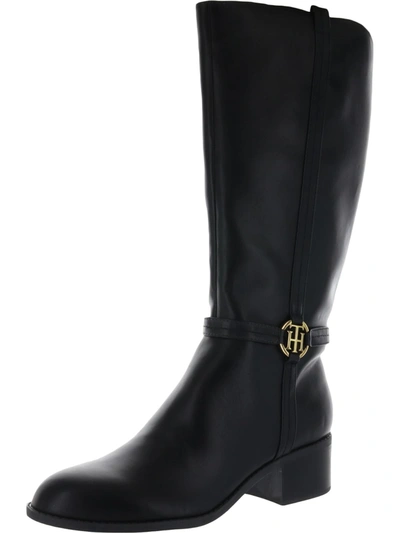 Tommy Hilfiger Diwan 2 Womens Faux Leather Knee-high Boots In Black