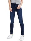 MADEWELL PETITES WOMENS HIGH RISE DARK WASH SKINNY JEANS