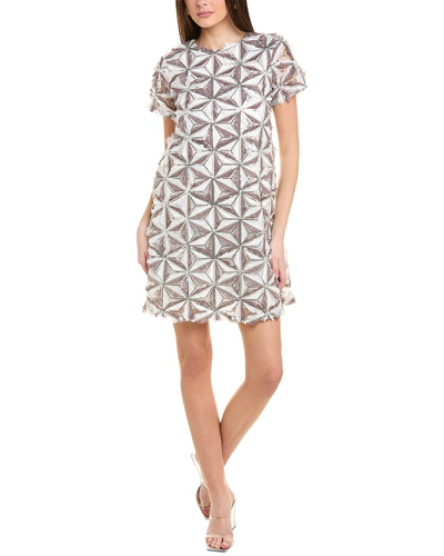 Gracia Triangle Print Dress In White