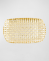 Vietri Rufolo Glass Metallic Basketweave Rectangular Tray