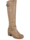 Dr. Scholl's Shoes Prairie Womens Faux Leather Block Heel Knee-high Boots In Grey
