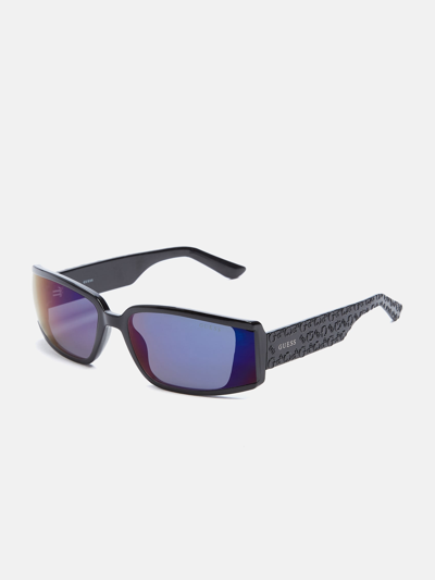 Guess Factory Rectangle Monogram Sunglasses In Grey