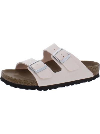 Birkenstock Arizona Bs Womens Faux Leather Footbed Slide Sandals In White