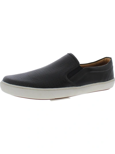 Driver Club Usa Mens Leather Comfort Slip-on Shoes In Black