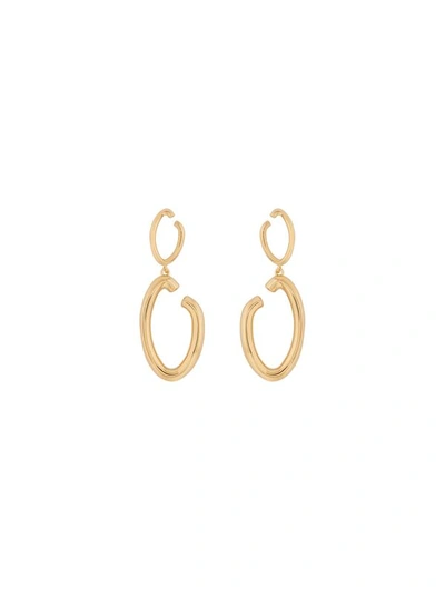 Oscar De La Renta O Drop Earrings In Gold