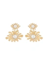 Oscar De La Renta Mini Cactus Wavy Drop Earrings In Crystal