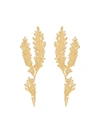Oscar De La Renta Cactus Branch Earrings In Crystal