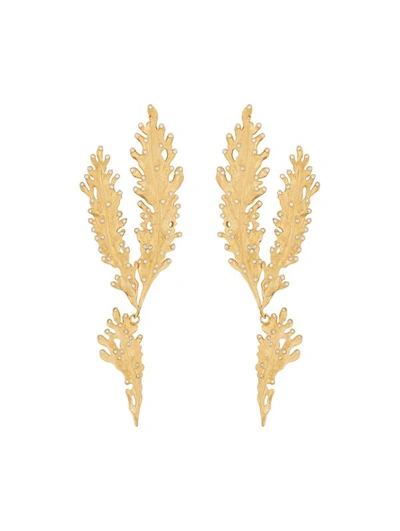 Oscar De La Renta Cactus Branch Earrings In Crystal