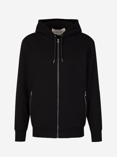 Alexander Mcqueen Logo Zipper Sweatshirt In Negre