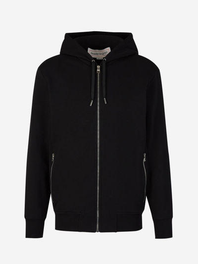 Alexander Mcqueen Logo Zipper Sweatshirt In Black